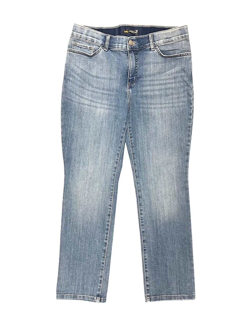 Lee Regular Fit Straight Leg Mid Rise Light Wash Jeans Women’s Denim Size 12